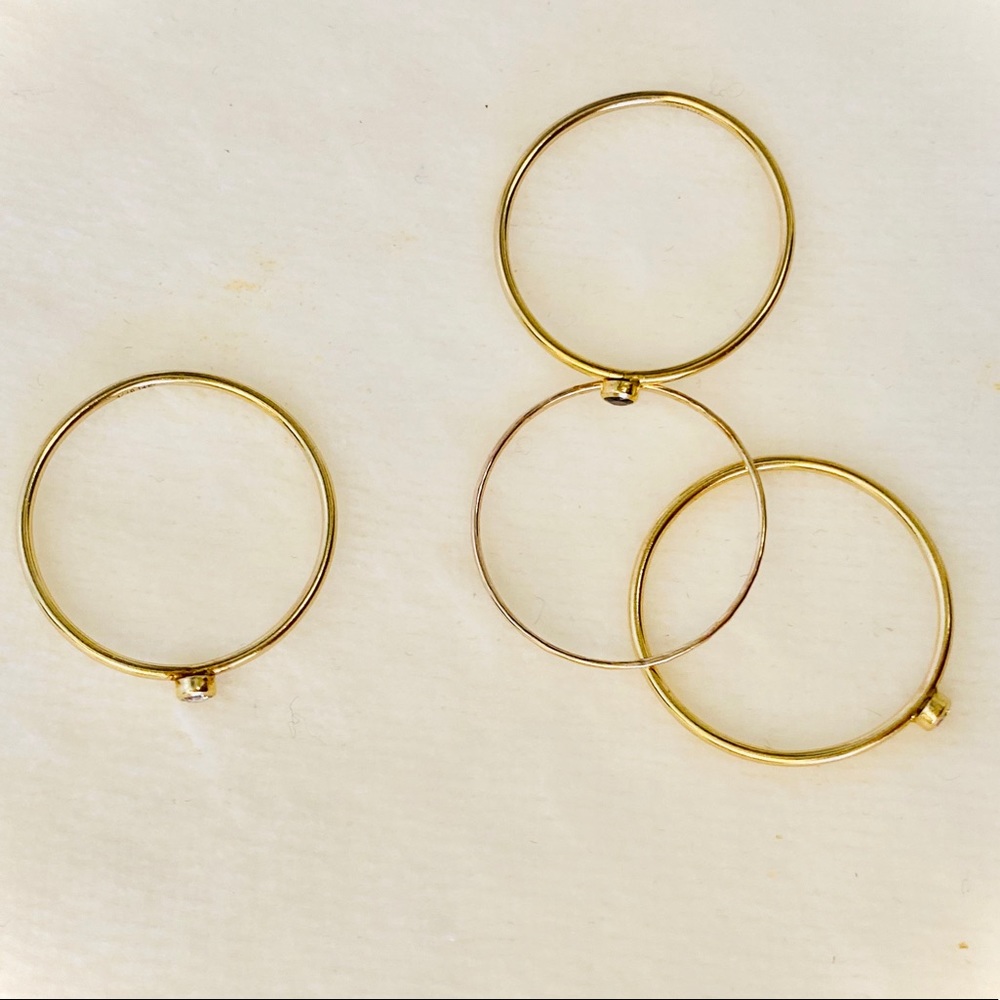 Gold Filled CZ Stacking Rings - Picture 7 of 7